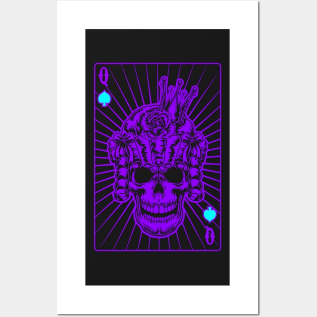 Queen of Spades Purple Skull Wall Art by Ravensdesign